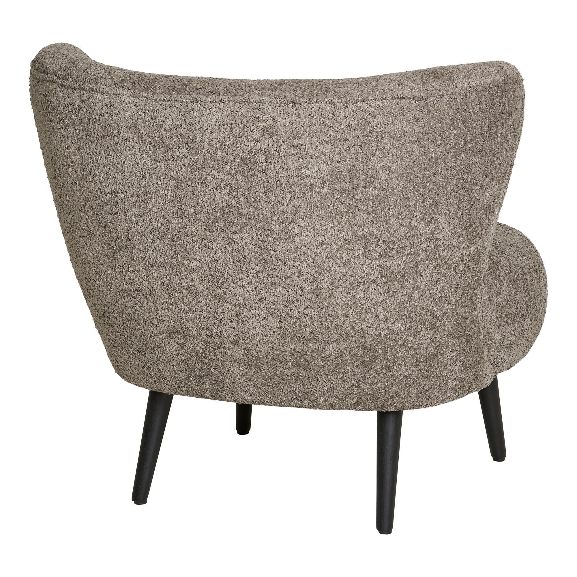 Covelo – Loungesessel in Bouclé, braun mit schwarzen Beinen, 78×70×73 cm